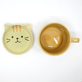 Cat Design 7oz Coffee Mug With Saucer Lid 3"H