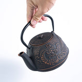 Bronze Dragon Design 40oz Cast Iron Tea Pot