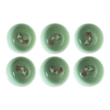 2.5"D Koi Fish Kung Fu Tea Cups 2 Piece Set