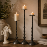 Vagabond Vintage | Hammered Metal Pillar Candle Holder