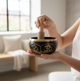LUNGTA | Tibetan Complete Singing Bowl Gift Box Set Om Etched Bowl