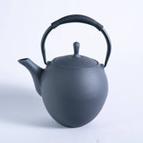 Dark Gray Round 44oz Cast Iron Tea Pot