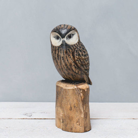 Aviologie | Owl - Saw Whet - 10"H - Hand Carved Ornament