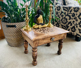 LUNGTA | Large Solid Mango Wood Hand Carved Prayer Puja Shrine Altar