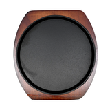 Cast Iron Steak Plate Round With Wooden Trivet