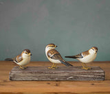 Aviologie | Sparrow Trio - Carved Wooden Ornament