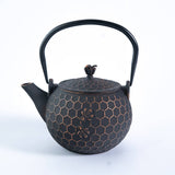 Bronze Honeycomb Bee Design 60oz Cast Iron Tea Pot