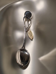 Sterling Silver & 18K Gold Hand Engraved Spoon