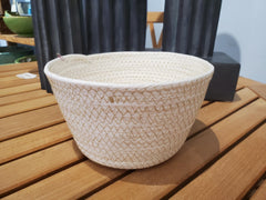 Cyprus Basket In White, Medium