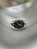 Sterling Silver & 14K Gold, Blue Topaz Ring