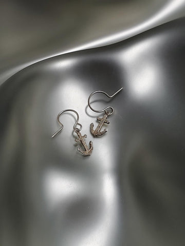 Sterling Silver, Paisley Small Anchor Earrings