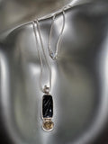Sterling Silver With Black Rutilated Quartz & Onyx