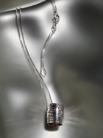 Sterling Silver 'Beaver' Small Spirit Bead Necklace