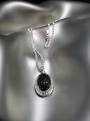 Sterling & Hand Carved Garnet Necklace