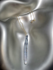 18K Gold & Sterling Silver, White Brilliant Cut Diamonds Necklace