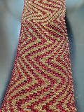 18K Yellow Gold, Red Cotton Weave Bracelet