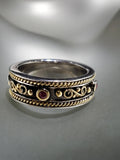 Oxidized Sterling Silver & 18K Gold, Ruby Ring