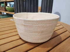 Cyrpus Basket In White, Large