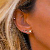 Beaded Studs - 10k Gold, CZ