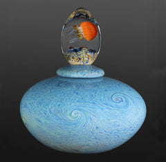 Satava | Sapphire Vase with Jellyfish Lid