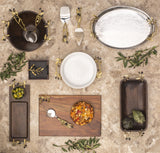 Olive Branch Gold Wood Serving Bowl