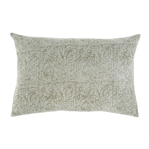 Printed Velvet Pillow, Mint