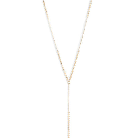 18K Yellow Gold Shimmer Lariat Necklace