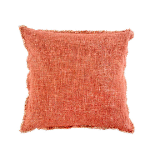 Selena Linen Pillow, Coral