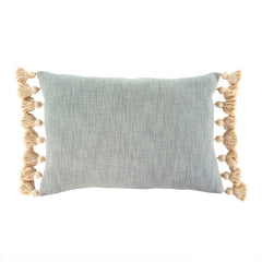 Bora Tassel Pillow, Duck Egg