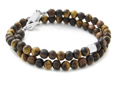 Sterling Silver Tiger's Eye Wrap Bracelet