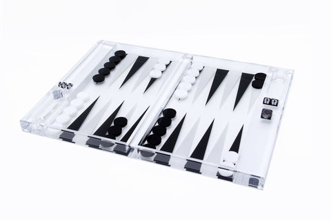 Rockwell Backgammon Set - Black & White