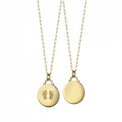 18K Gold Baby Feet Charm Necklace