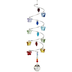 Crystal Spiral Suncatcher - Rainbow Butterflies