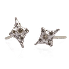Armenta | Sterling Silver Champagne Diamond Petite Cravelli Stud Earrings