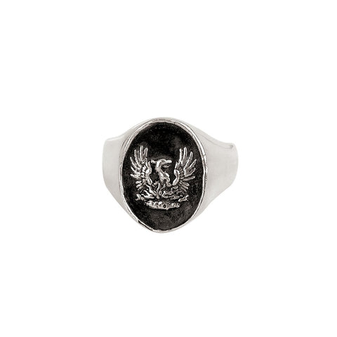 Sterling Silver Fire Within Signet Ring