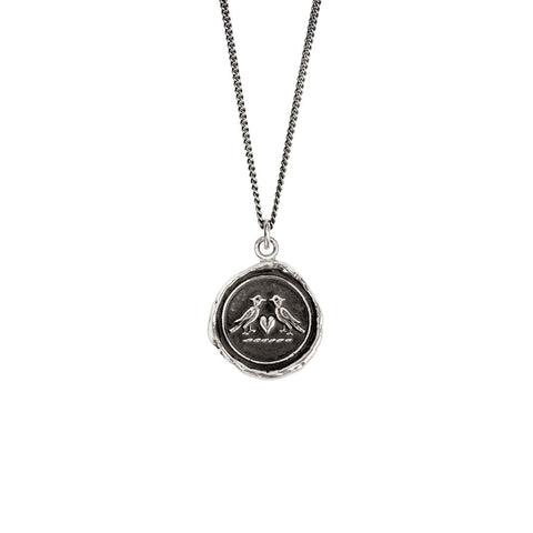 Love Birds Sterling Silver Talisman Necklace