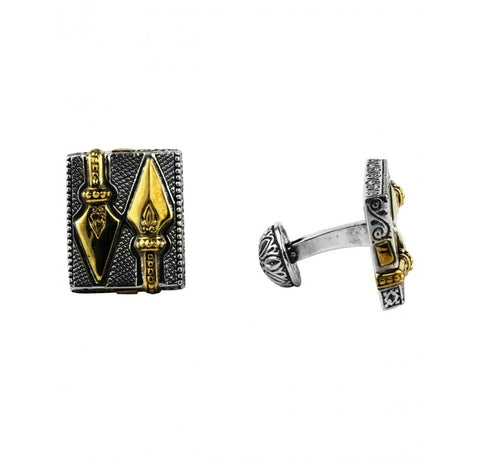 Sterling Silver & 18K Gold Dagger Cufflinks