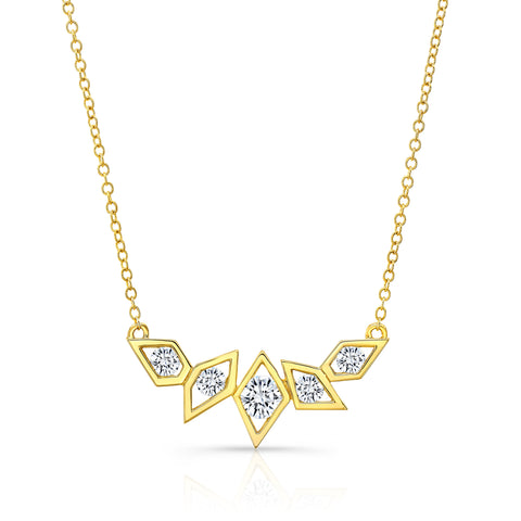 14K Gold Diamond Birds of Paradise Necklace
