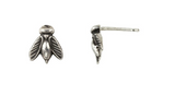 Sterling Silver Bee Symbol Stud Earrings