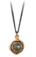 Pyrrha | Labradorite Faceted Stone Necklace - Bronze