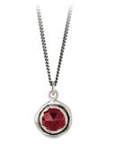 Garnet Sterling Silver Faceted Stone Necklace
