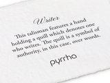Pyrrha | Writer Sterling Silver Talisman Necklace