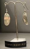 Hummingbird curved oval earrings