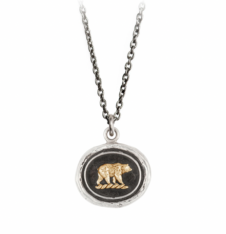 Mother Bear 14K Gold on Sterling Silver Talisman Necklace