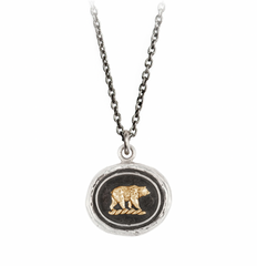 Mother Bear 14K Gold on Sterling Silver Talisman Necklace
