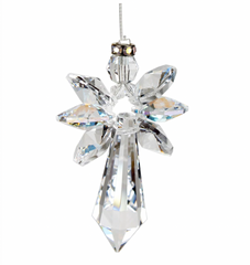 Crystal Guardian Angel Suncatcher - Large, Aurora Borealis