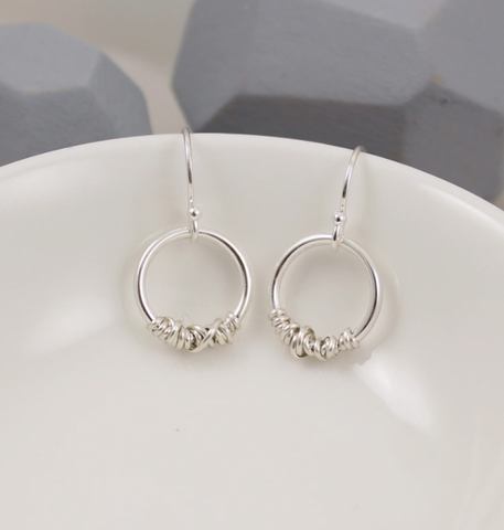 Dianne Rodger | Loop with Twist Bottom Earring -Sterling Silver