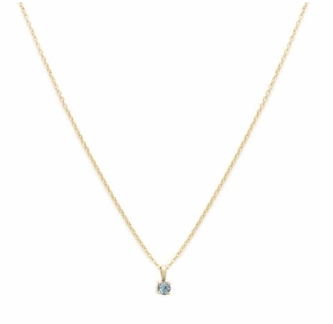 Leah Alexandra | Birthstone Necklace, Aquamarine