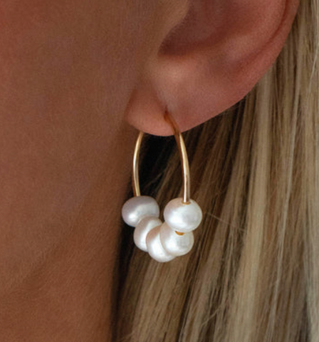 Leah Alexandra | Mini Cannes Hoops, Pearl