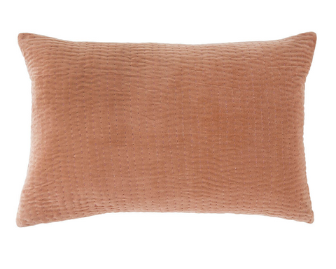 Indaba | Velvet Kantha Stitch Pillow -Rose